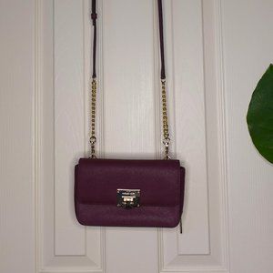 Michael Kors- Crossbody Detachable Wallet- Purple and Gold